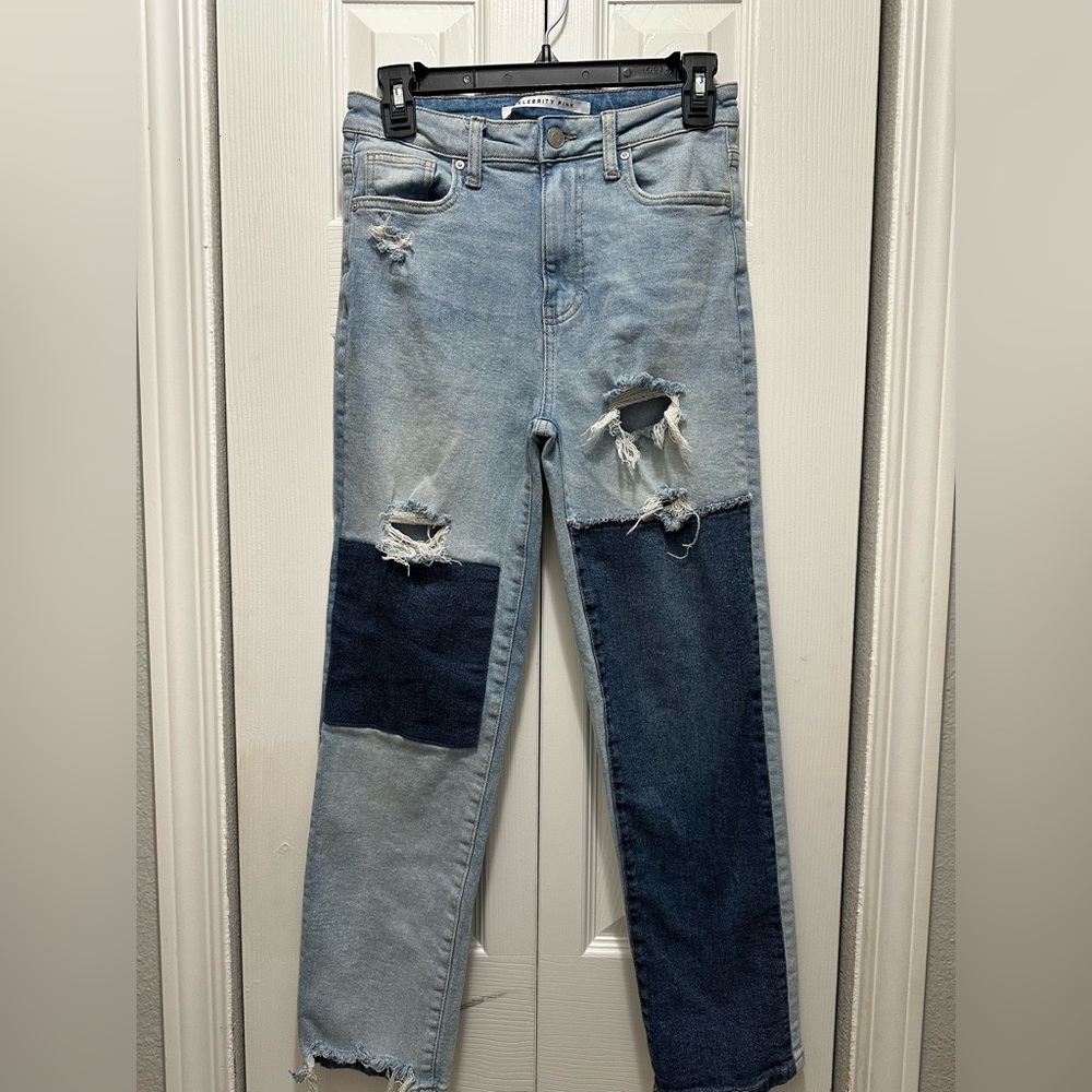 Celebrity Pink‎ Two-Tone Distressed Boyfriend Jeans